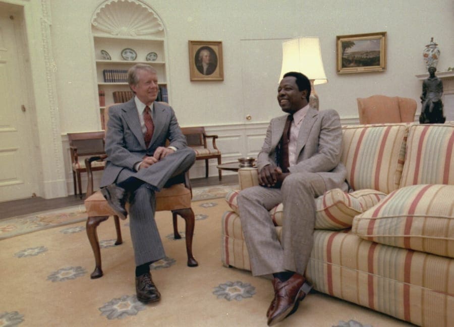 Hank Aaron and President Jimmy Carter
