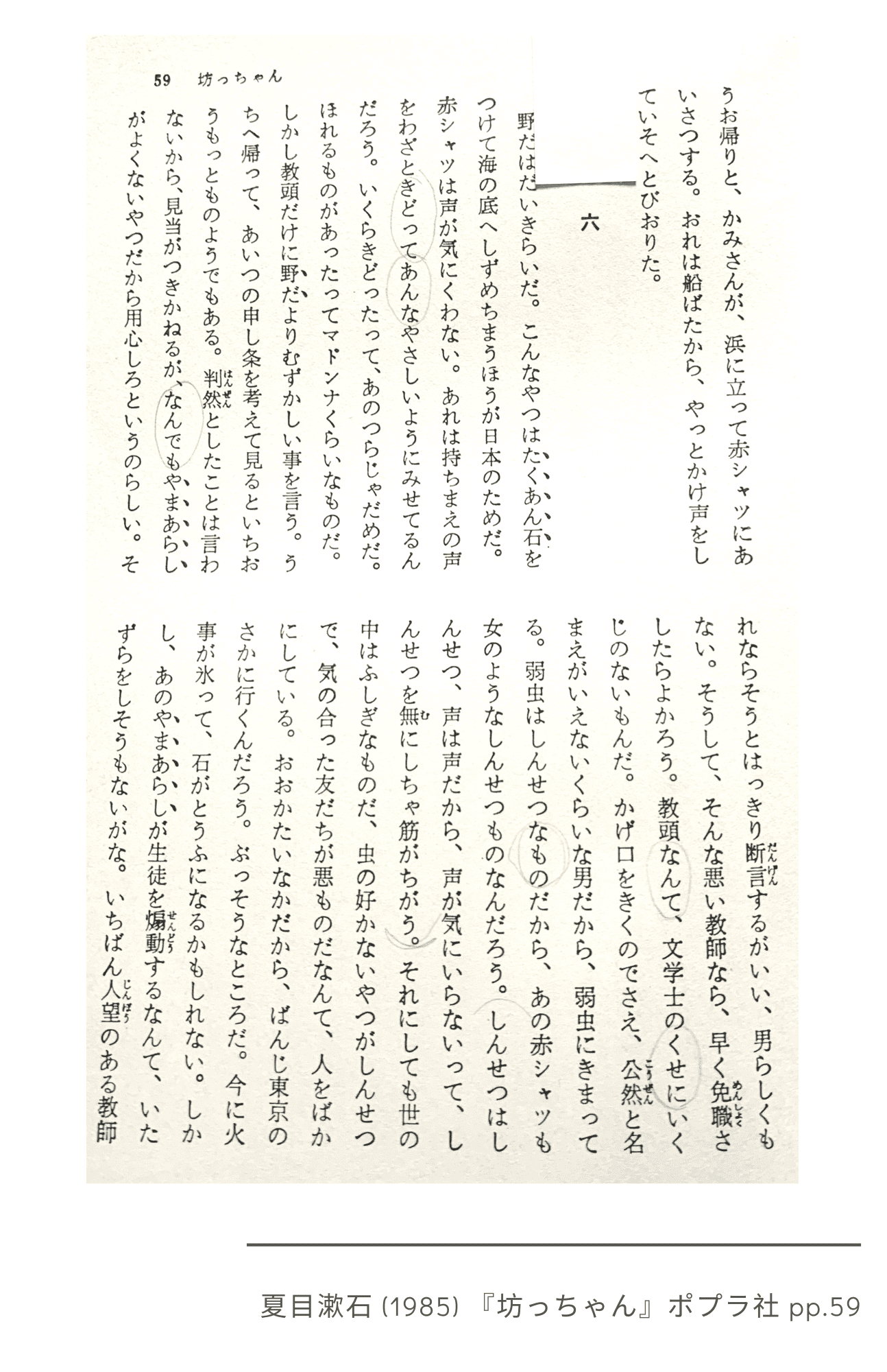Botchan, Chapter Six Intro, pp.59